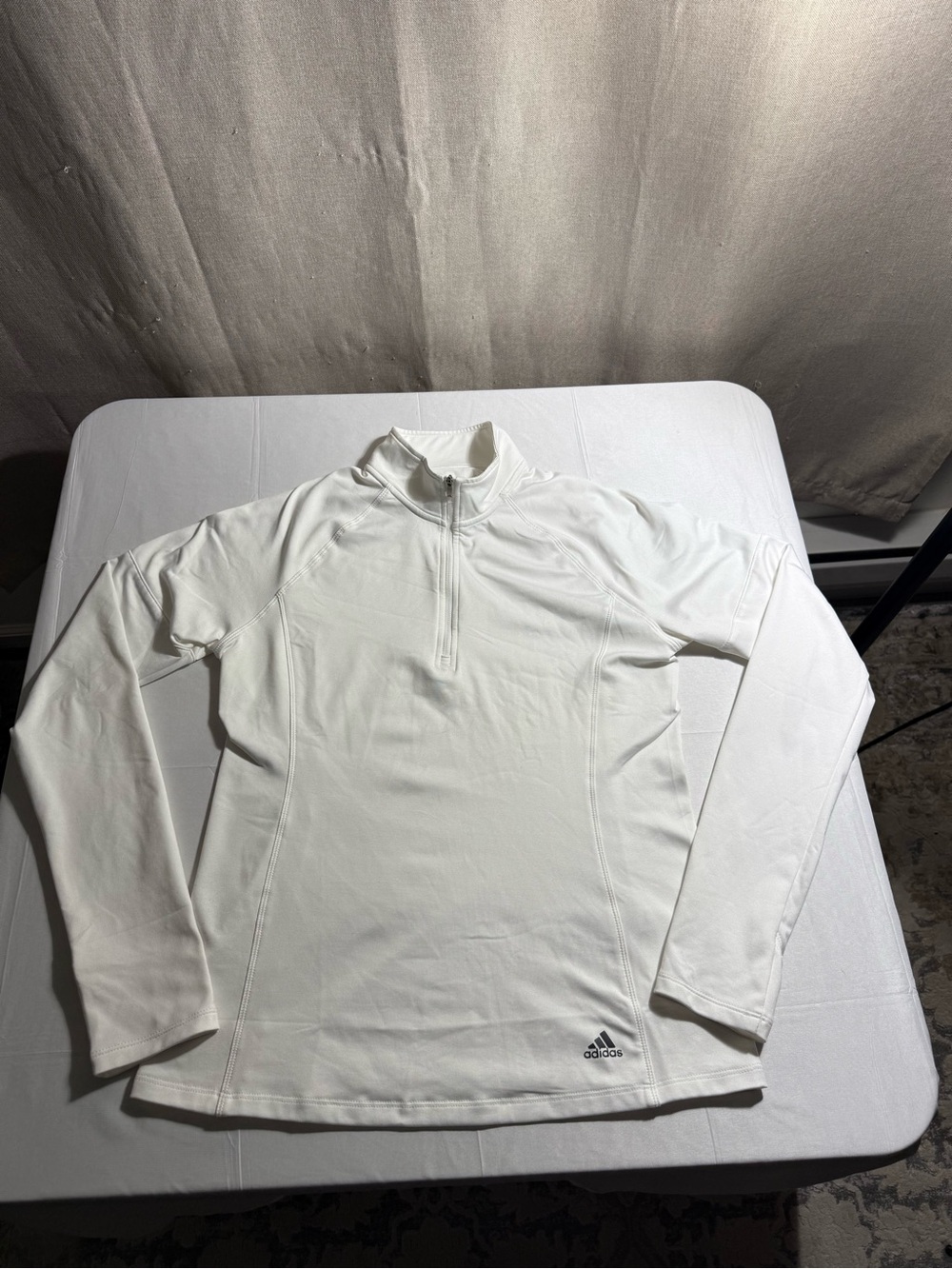 Adidas Golf Women’s Small Color White 1/4 Zip Long Sleeve Active Pullover Top